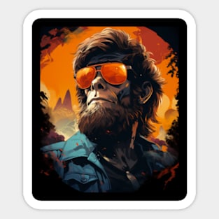 Retro Groovy Ape sunglass | Synthwave Retro | Nostalgia Sticker